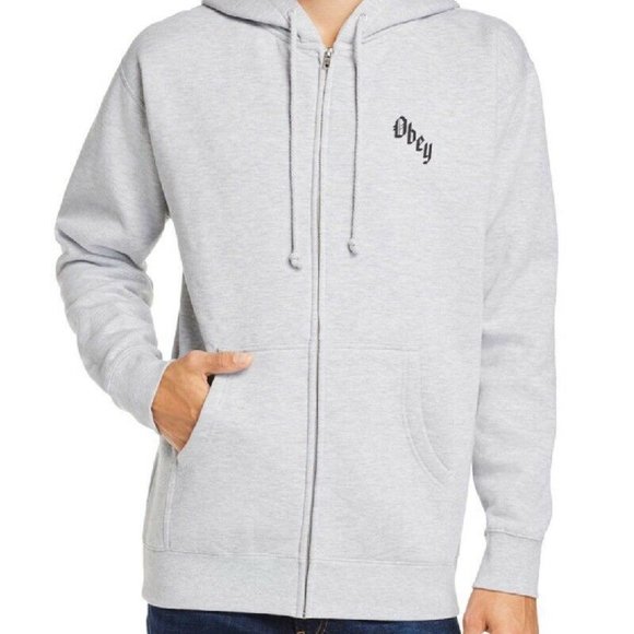 Obey Reaper's Delight Full Zip Hooded Sweatshirt NWT